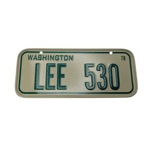 1978 Wheaties Cereal Washington State Metal Mini Bike License Plate LEE530